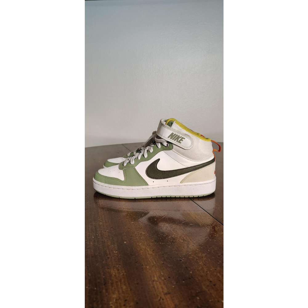 Nike All Day Play Shoes Youth Size 6Y White Green Mid Top Sneakers DV3649-171